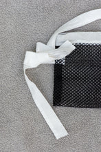 Load image into Gallery viewer, Shower / Everyday Quick Dry Mesh Post-Surgical Drain Holder Black with White Cotton Trim