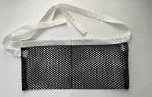 Load image into Gallery viewer, Shower / Everyday Quick Dry Mesh Post-Surgical Drain Holder Black with White Cotton Trim