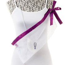 Load image into Gallery viewer, Purple & Gold Shower Mesh Surgical Drain Holder