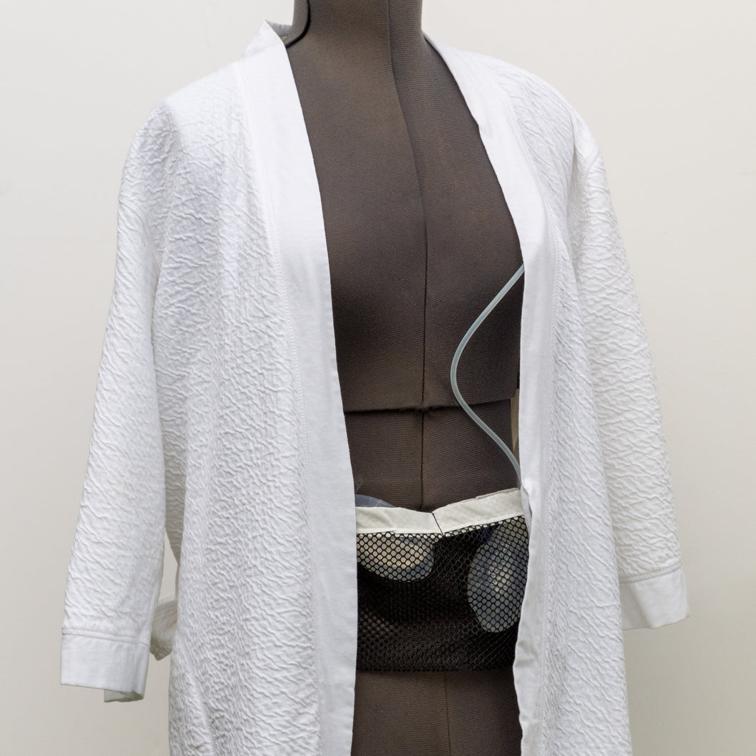 Shower / Everyday Quick Dry Mesh Post-Surgical Drain Holder Black with White Cotton Trim