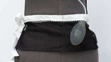 Load image into Gallery viewer, Shower / Everyday Quick Dry Mesh Post-Surgical Drain Holder Black with White Cotton Trim
