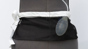 Shower / Everyday Quick Dry Mesh Post-Surgical Drain Holder Black with White Cotton Trim