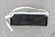 Load image into Gallery viewer, Shower / Everyday Quick Dry Mesh Post-Surgical Drain Holder Black with White Cotton Trim
