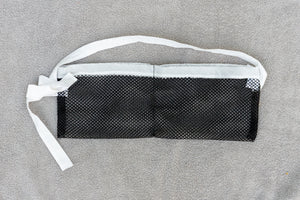 Shower / Everyday Quick Dry Mesh Post-Surgical Drain Holder Black with White Cotton Trim