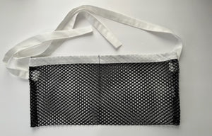 Shower / Everyday Quick Dry Mesh Post-Surgical Drain Holder Black with White Cotton Trim