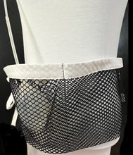 Load image into Gallery viewer, Shower / Everyday Quick Dry Mesh Post-Surgical Drain Holder Black with White Cotton Trim
