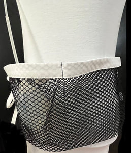 Shower / Everyday Quick Dry Mesh Post-Surgical Drain Holder Black with White Cotton Trim