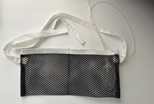 Load image into Gallery viewer, Shower / Everyday Quick Dry Mesh Post-Surgical Drain Holder Black with White Cotton Trim
