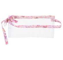 Load image into Gallery viewer, White Mesh Post Surgical Drain Garment with soft cotton Pastel Splash trim fits to 3x- Holds 4 to 6 JP Drains or 2 Blake Drains.
