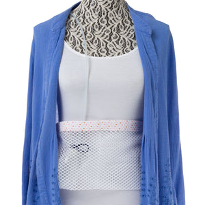White Shower Mesh Post-Surgical Drain Holder with Heart Trim