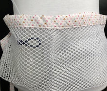 Load image into Gallery viewer, White Shower Mesh Post-Surgical Drain Holder with Heart Trim
